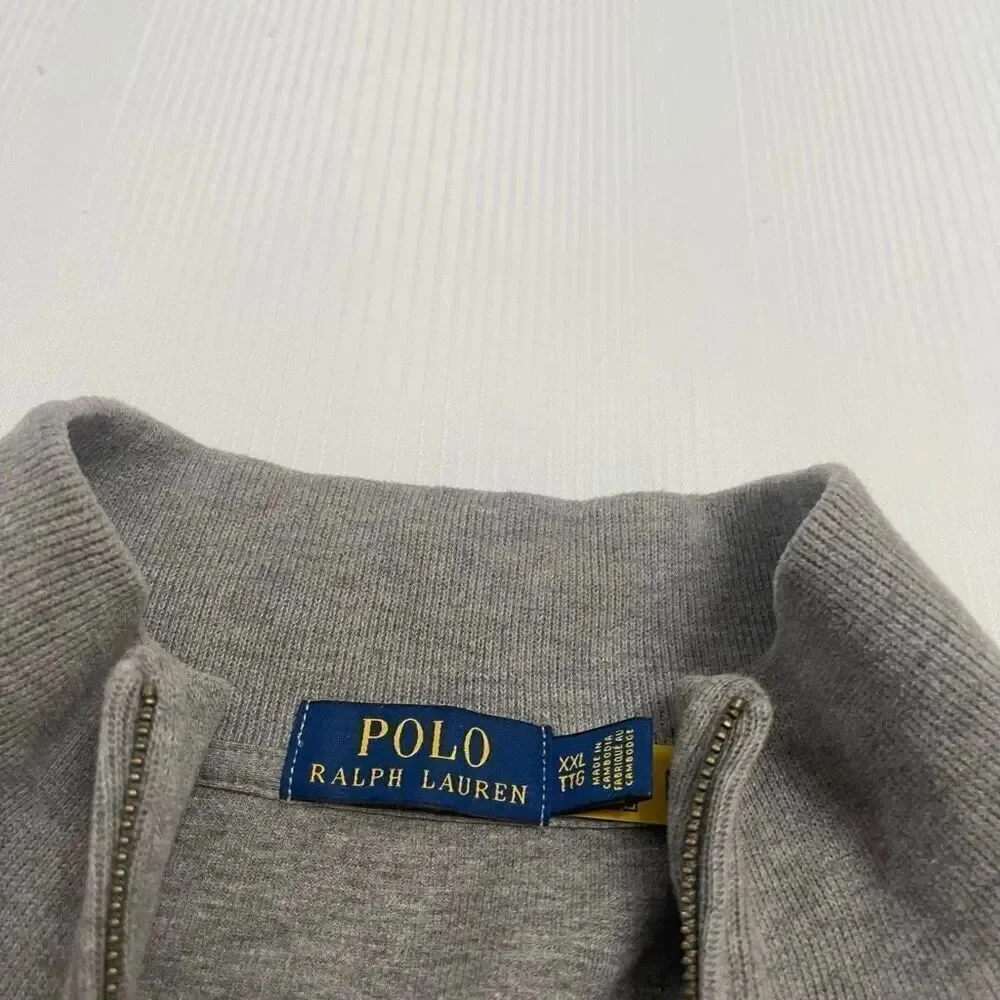 Polo Ralph Lauren Men’s Grey Quarter Zip Sweater Pullover Size XXL